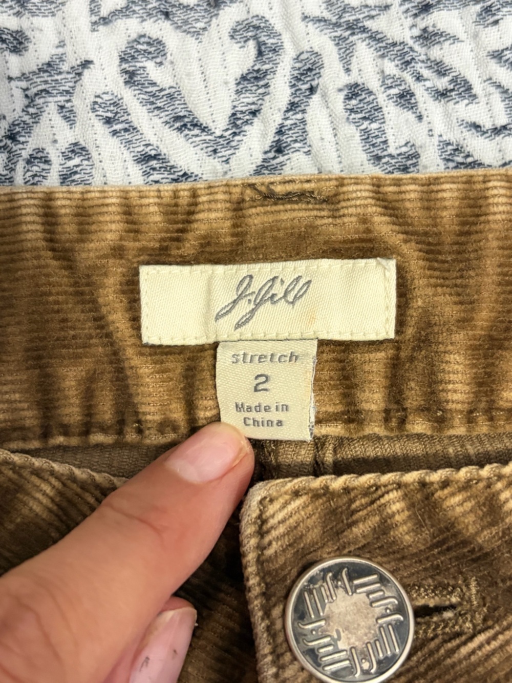 J. Jill Brown Corduroy Boot Cut Pants size 2 - Picture 9 of 11